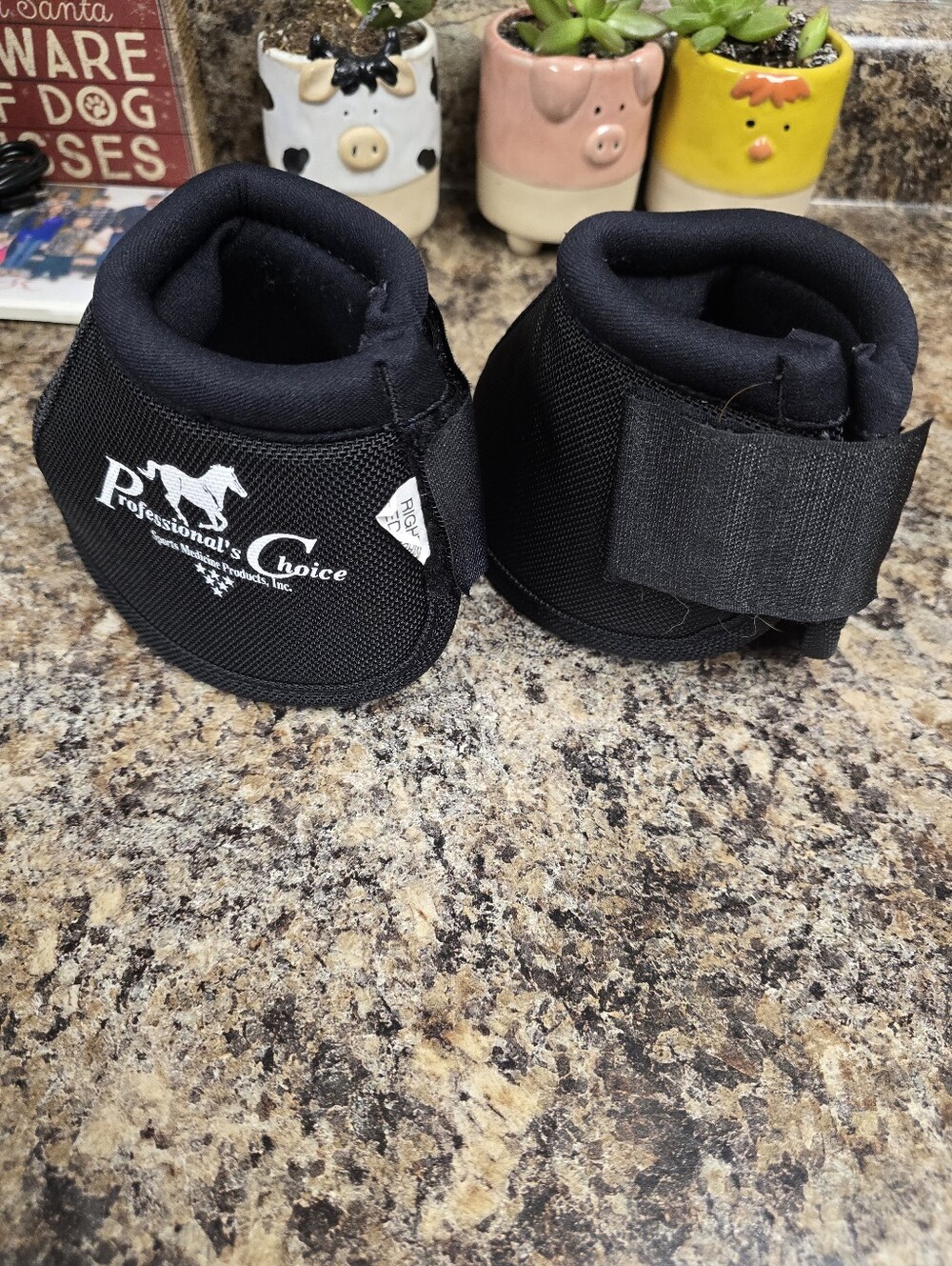 PC Black Protective Bell Boots - Velcro Closure